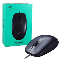 Мышь Logitech M90, USB, проводная оптическая, 1000dpi, Цвет: серый
